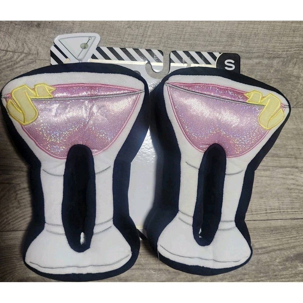 Fun Luxe Club Martini Slippers Size Small 5/6 New With Tags